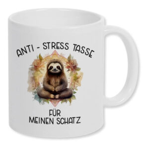 Tasse „Anti-Stress Tasse“ mit Faultier